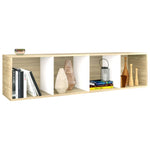 ZNTS Book Cabinet/TV Cabinet White and Sonoma Oak 36x30x114 cm Engineered Wood 800149