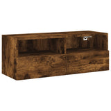 TV Wall Cabinet Smoked Oak 80x30x30 cm Engineered Wood 836876