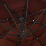 Garden Parasol Terracotta Polyester, Powder-Coated Aluminium Large 313833