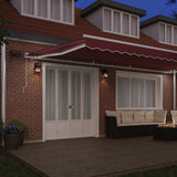 Manual Retractable Awning with LED Burgundy 600x300 cm 3214980