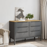 Chest of Drawers "FLORO" Grey Solid Wood Pine 374013
