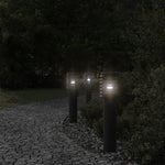 ZNTS Outdoor Floor Lamps with Outlet 3pcs Black 60 cm Stainless Steel 4006378