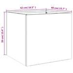 ZNTS Planter White 42x40x39 cm Steel 841549