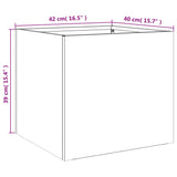 ZNTS Planter White 42x40x39 cm Steel 841549