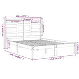 Bed Frame without Mattress White Solid Wood 140x200 cm 3105796