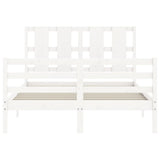 Bed Frame without Mattress White 140x200 cm Solid Wood 3194117