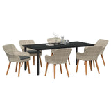 Dining Set Light grey Poly rattan 3261717