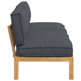 Sofa Set Plain Anthracite 240 x 80 x 69 cm Solid Acacia Wood 3418226