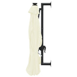 Wall-mounted Garden Parasol with LEDs 300 cm Sand 312522