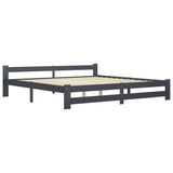 Bed Frame Dark Grey Solid pine wood, plywood Double Durable 322025