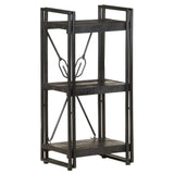 3-Tier Bookcase Black 40x30x80 cm Solid Mango Wood 320625