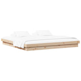 Bed Frame Natural 200 x 200 cm Solid Pine Wood 8004798