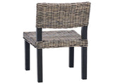 Dining Chair 2 pcs Kubu Rattan Black Wash 46 x 55 x 84 cm 42012425