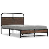 Bed Frame without Mattress 135x190 cm Brown Oak Engineered Wood 4100481