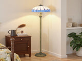 Tiffany-Style Floor Lamp with Handcrafted Stained Glass Shade, 152cm Tall Vintage Standing Lamp with T3398P425136