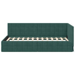 Corner Bed Frame with Headboard Dark green 90 x 190 cm Velvet 42016380