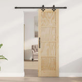 Sliding Door Set Manual Natural and black 61 x 198.5 cm 3333604