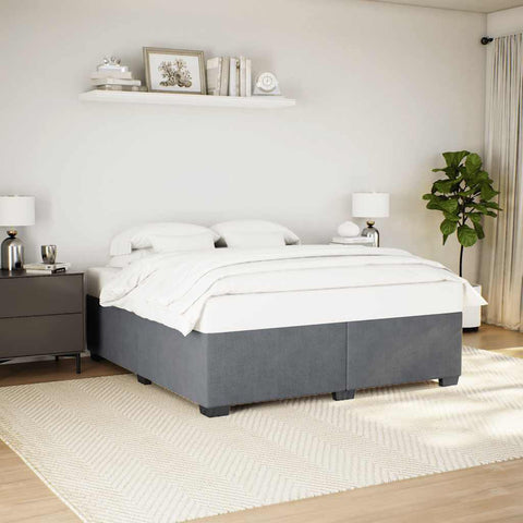 ZNTS Bed Frame without Mattress Dark Grey Super King Velvet 3284665