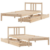 Bed Frame without Mattress 90x190 cm Single Solid Wood Pine 3301622