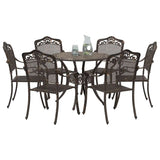 Garden Dining Set 7 pcs Bronze Aluminium 3334704