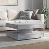 Coffee Table 360-Degree Rotatable Grey Sonoma 70x70x34.5 cm 858484