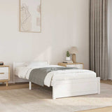 Bed Frame without Mattress White Solid Wood 100x200 cm 815035