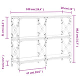 Console Table Smoked Oak 100x28x80.5 cm Engineered Wood 835421