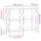 ZNTS Console Table Smoked Oak 100x28x80.5 cm Engineered Wood 835421