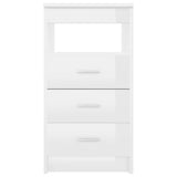 ZNTS Desk High Gloss White 140x50x76 cm Engineered Wood 3054786