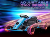 24V Drift Kart, Electric Ride-On Racing Go Kart w/ 2 Speeds, Steering Wheel, Pedals for Kids Aged T3398P348397