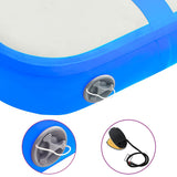 Inflatable Gymnastics Mat with Pump 60x100x15 cm PVC Blue 92653
