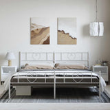 Metal Bed Frame without Mattress with Footboard White 183x213cm 355535