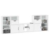 5 Piece TV Units with Storage ODDA White Solid Wood Pine 3365371