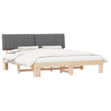 Bed Frame with Upholstered Headboard Light Grey 200 x 200 cm 3398094