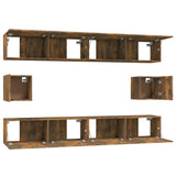 6 Piece TV Cabinet Set Smoked Oak Engineered Wood 3114371