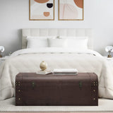 Treasure Chest with Latches Dark Brown 110x50x39.5 cm Plywood 4010550