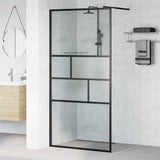 Walk-in Shower Wall Black 100 x 195 x 0.5 cm 42025249