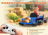 12V Ride on Tractor and Trailer with Remote Control, Music, Shifter, Start-Up Sound, for Kids Ages T3398P378934