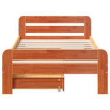 Bed frame without Mattress Wax Brown 75x190 cm Small Single Solid Wood Pine 3309064
