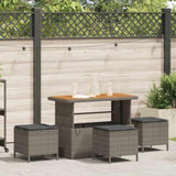 Garden Dining Set Grey Poly Rattan 42007925