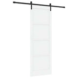 Sliding Door White and Black 83 x 232 cm Solid Pine Wood 3333201