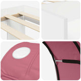 Bed Frame with Tunnel 3 pcs White and Pink Engineered Wood 3423620