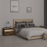 Bedside Cabinets 2 pcs with LED Lights Smoked Oak 60x35x40 cm 3152827