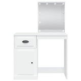 Dressing Table with LED Lights White 90x42x132.5 cm 834970