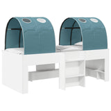 Bed with Tunnel 4 pcs White and Light Blue Engineered Wood 3423546