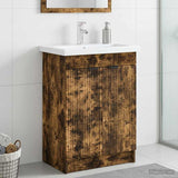 Bathroom under Sink Cabinet Smoked Oak 78.5 x 37.5 x 81 cm 890109
