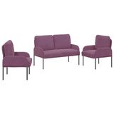 Sofa Sets with Cushion 3 pcs Purple 115 x 56 x 80 cm Plywood 3406224