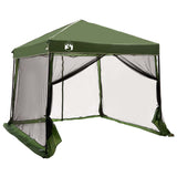Camping Tent Set Folding 2 pcs Green Taffeta and Fabric 3337174