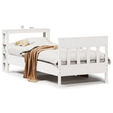 Bed Frame without Mattress White 90x200 cm Solid Wood Pine 3306274