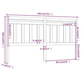 Bed Headboard 186x4x100 cm Solid Wood Pine 814109